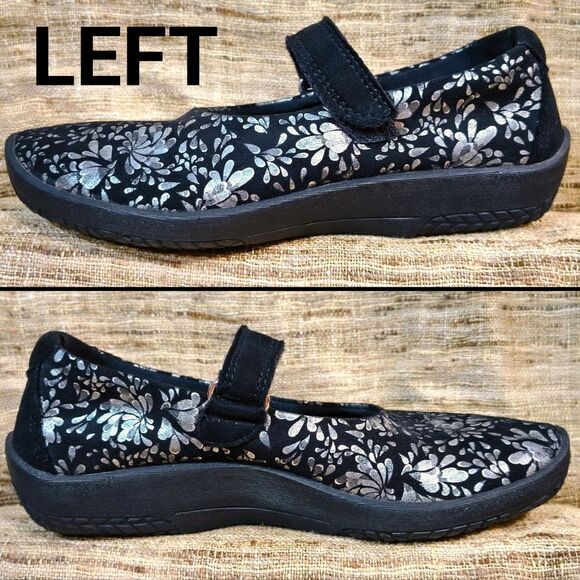 Arcopedico Cosmo Mary Jane Shoes Black Silver Floral Size EU 36 US 6 - Picture 4 of 10